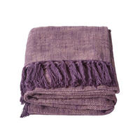 ÜBERWURF Nirvana Slub 225/255 cm, 100% Baumwolle - Lila, Textil (225/225cm) - Homescapes