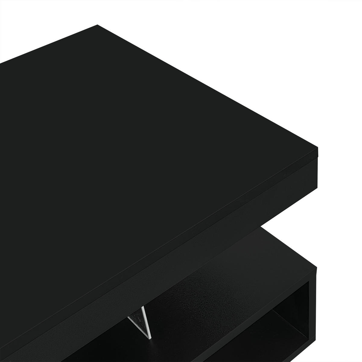 COUCHTISCH 95/50/42,5 cm schwarz mit Hochglanz-Oberfläche und 2 Schubladen - Schwarz, Holzwerkstoff (95/50/42.5cm) - OKWISH