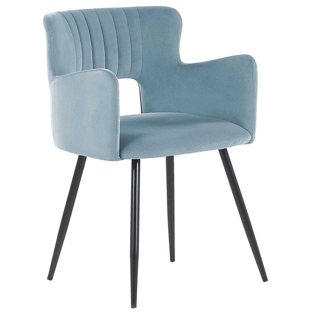 ESSZIMMERSTUHL 2er-Set Samtstoff Blau Sanilac - Hellblau, Textil/Metall (52/75/44cm) - Beliani