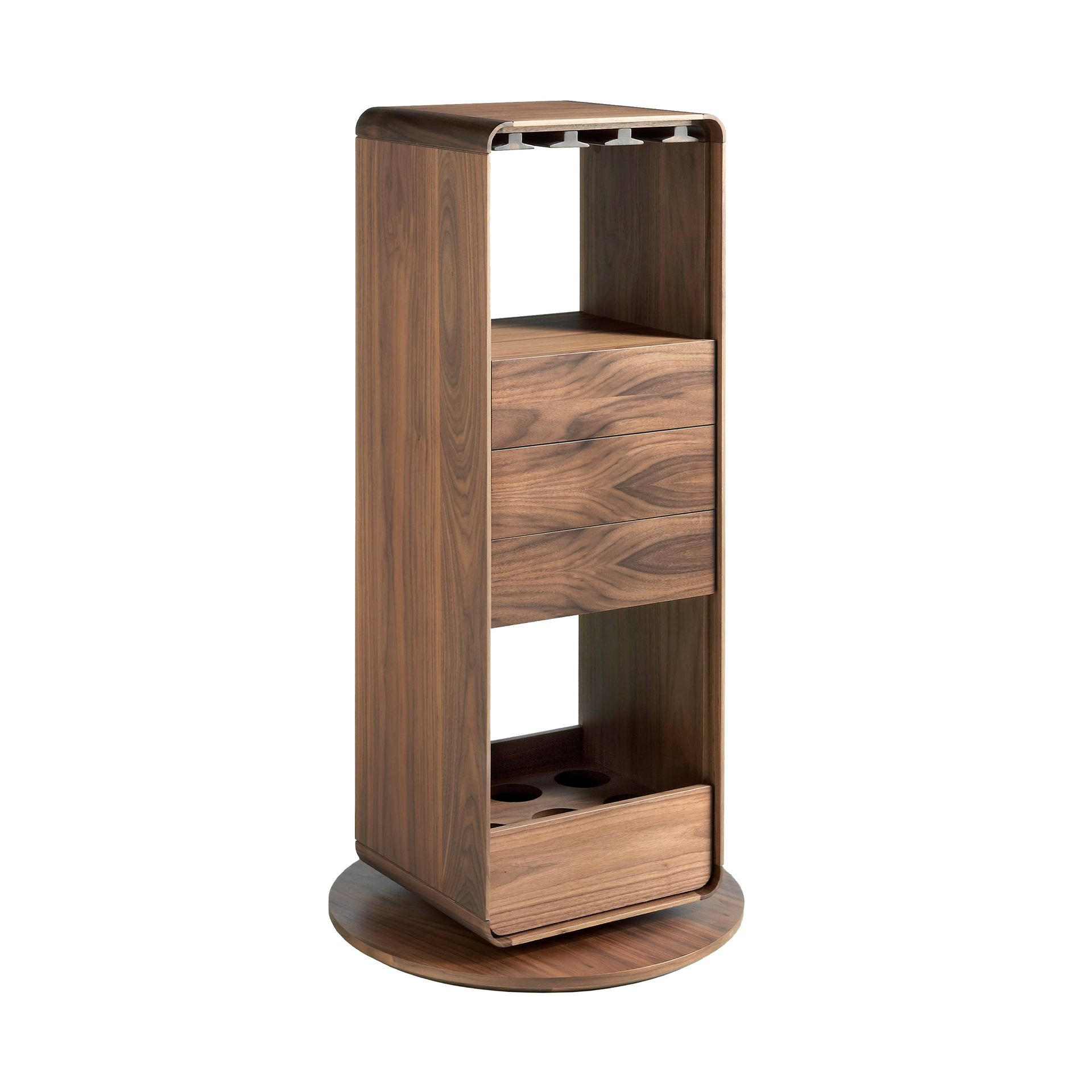 DREHBARER Barschrank aus Nussbaum 43/40/128 cm - Walnussfarben, Holz (43/128/40cm) - ANGEL CERDA