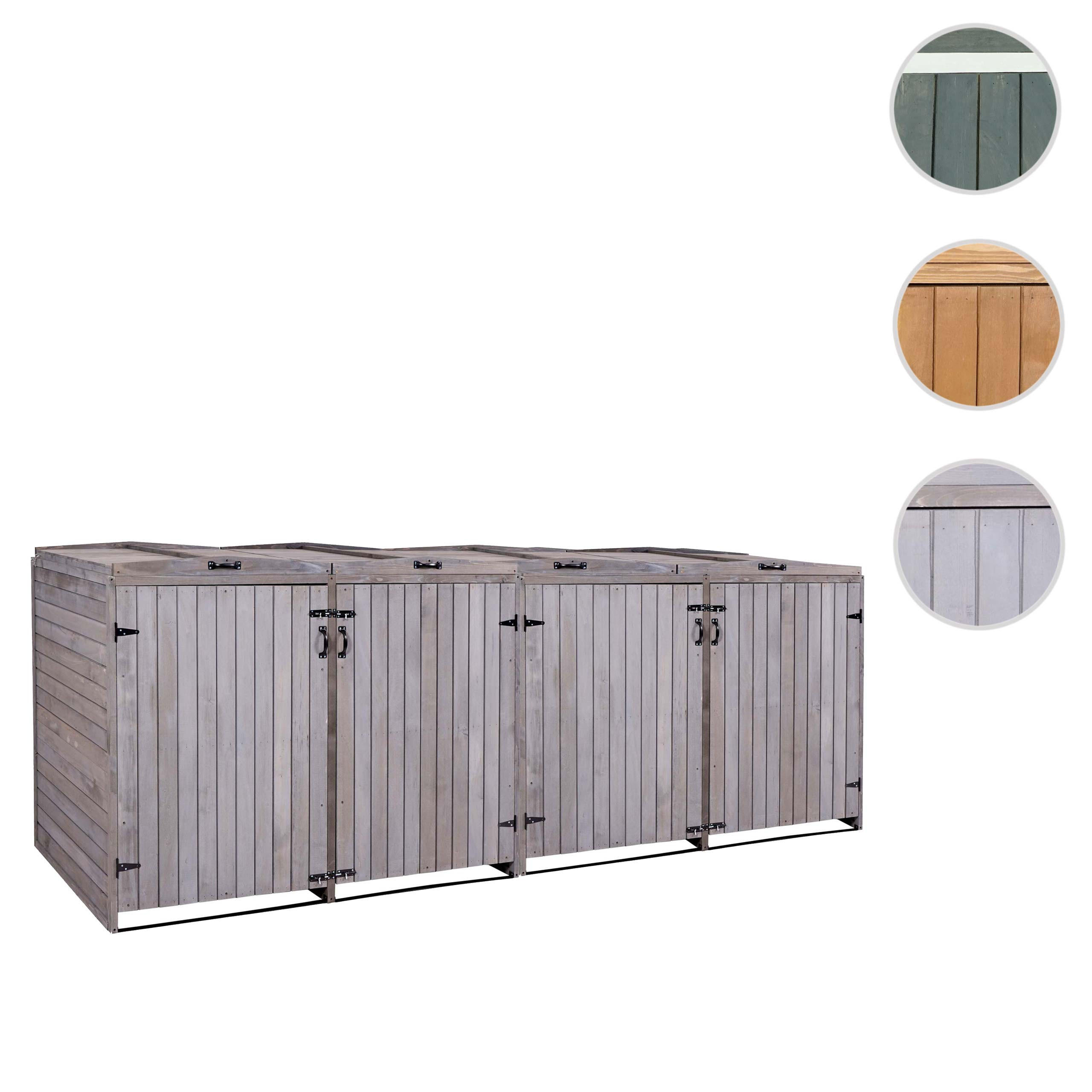 4ER-/8ER-MÜLLTONNENVERKLEIDUNG Anthrazit, Grau - Anthrazit/Grau, Holz (316/126/98cm) - MCW