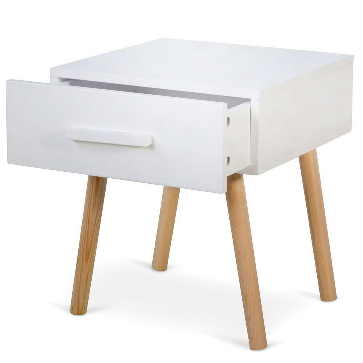 NACHTTISCH weiß - Weiß, Holz (40/46/40cm) - Homestyle4u