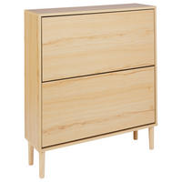 SCHUHSCHRANK Heller Holzfarbton Norris - Hellbraun, Holzwerkstoff (80/90/24cm) - Beliani