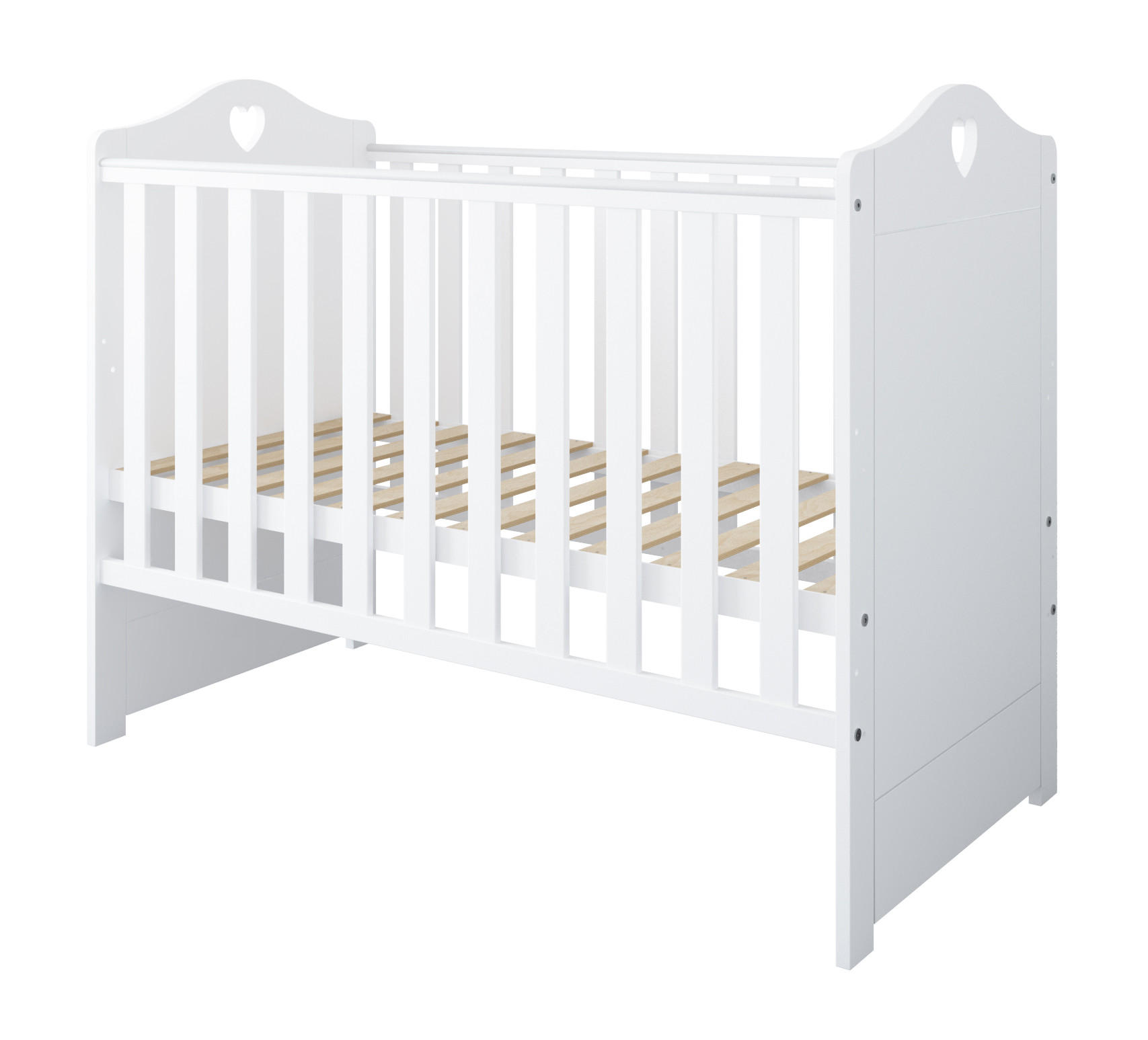 GITTERBETT Kleines Herz 2in1 mit Matratze - Weiß, Holzwerkstoff - kiki design