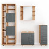 BADMÖBEL-SET Ilias Eiche 4 Teile - Eichefarben/Anthrazit, Holzwerkstoff (60/60/33cm) - Vicco
