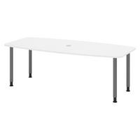 KONFERENZTISCH klein KT22 103/220/74 cm in Weiß/Füße in Graphitfarben - Graphitfarben/Weiß, Holzwerkstoff (103/220/74cm) - bümö