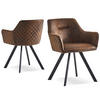 ARMLEHNSTUHL CYRUS Braun 2 Stück - Braun, Textil/Metall (58/79/60cm) - B&D Home
