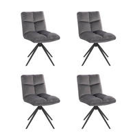 ESSZIMMERSTUHL NODA - Farbe: Hellgrau, Menge: 4 - Hellgrau, Textil/Metall (61/84/47cm) - Home Deluxe