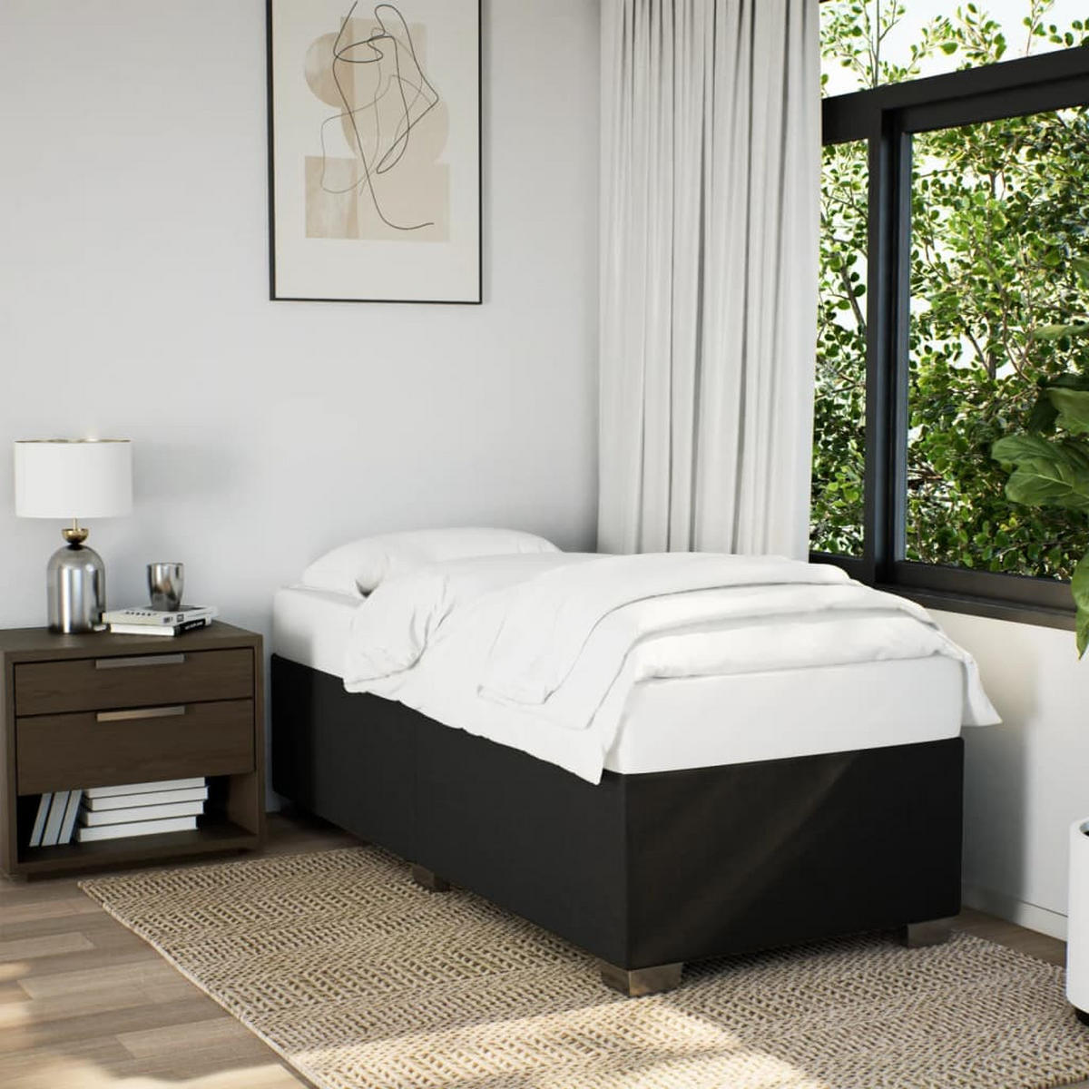 BETTGESTELL Ohne Matratze Schwarz 100/200 Cm Stoff - Schwarz, Textil (100/200cm) - vidaXL