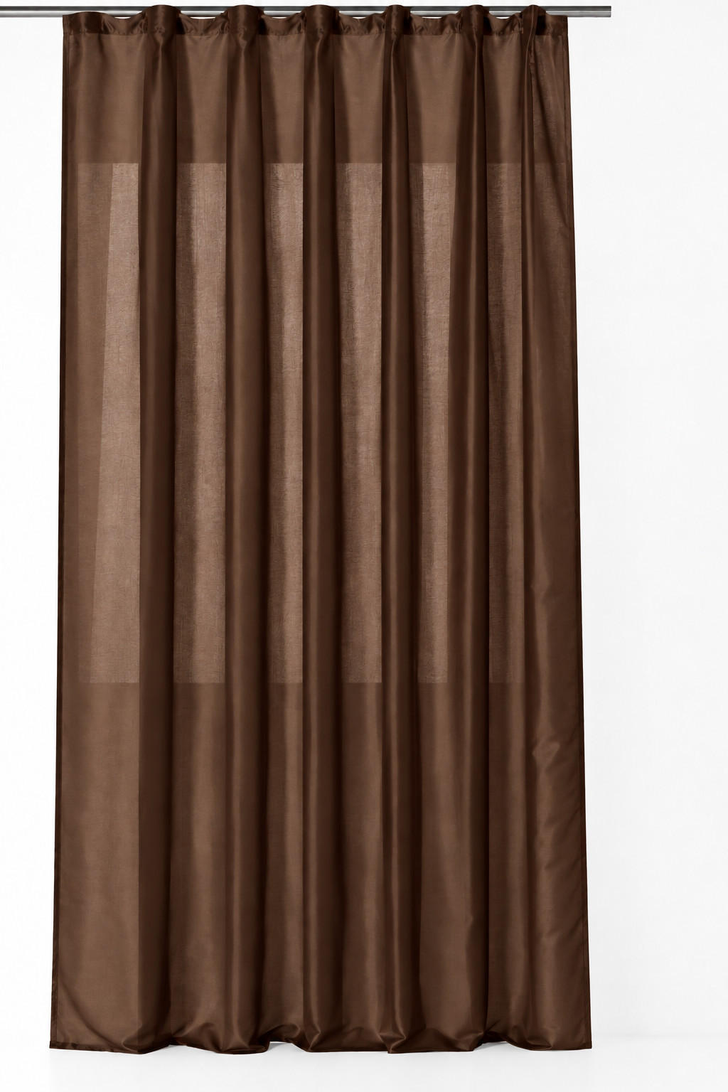 VORHANG Kräuselband 140/245 cm Dunkelbraun Wildseiden Optik - Dunkelbraun, Textil (140/245cm) - TiborTex