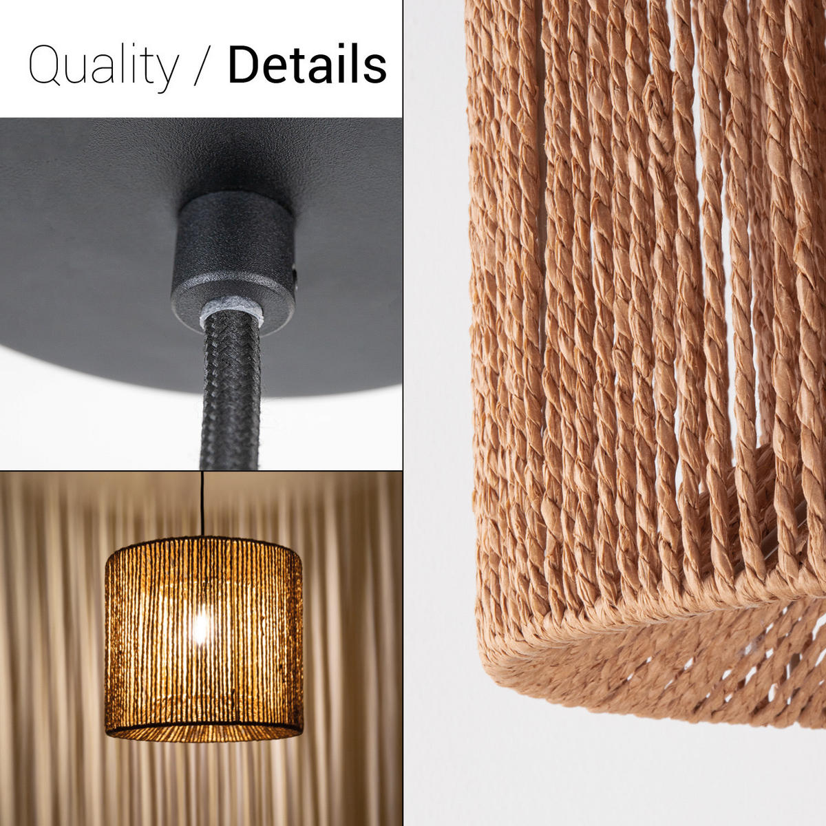 PENDELLEUCHTE Hugo Pd1 Ramira - Schwarz, Metall (33/33/30cm) - Paco Home