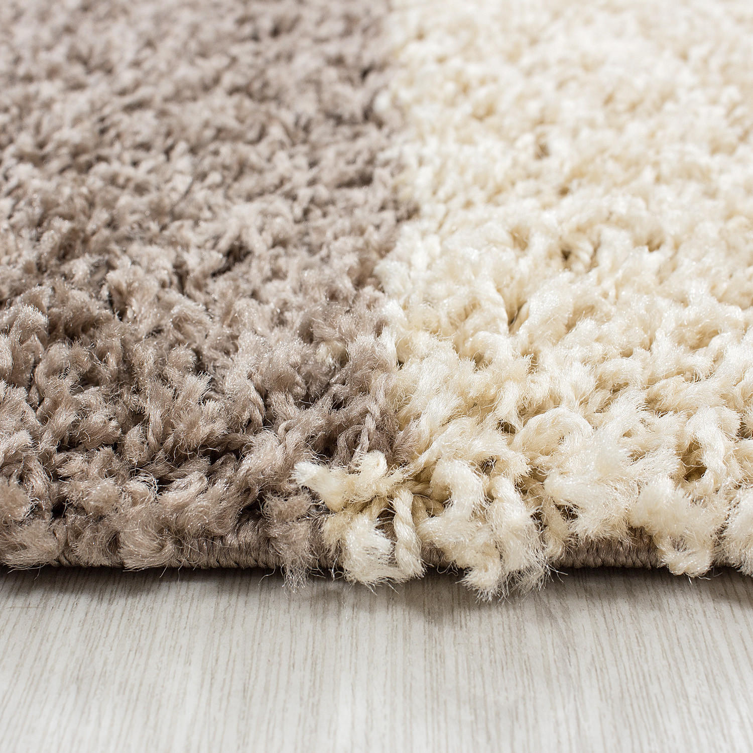 TEPPICH Hochflor Karo Polypropylen Wohnzimmer Shaggy Mokka Läufer 80x250 - Mokka, Textil (80/250cm) - KADIMA DESIGN