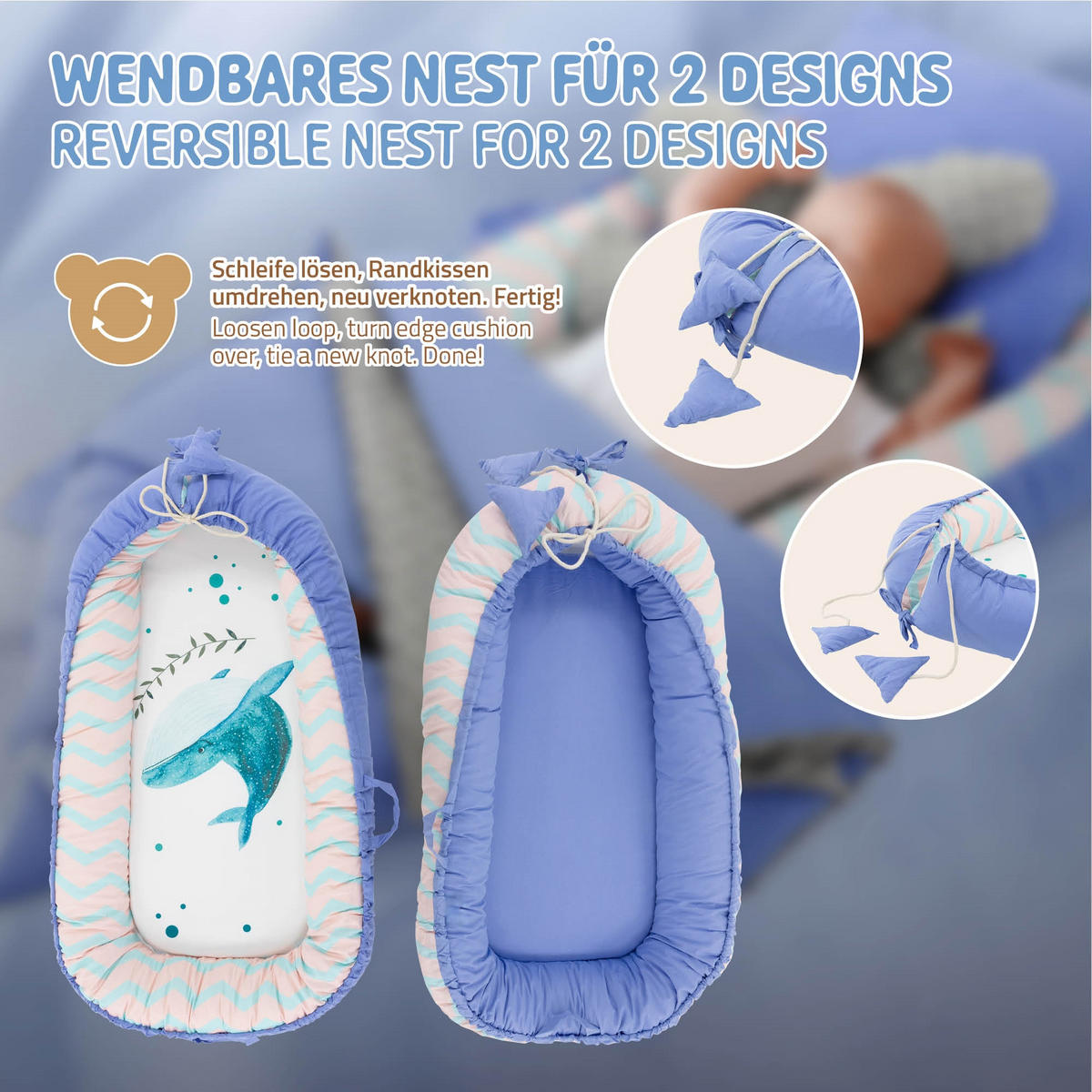 BABYNEST - Blau, Textil (50/90cm) - Joyz