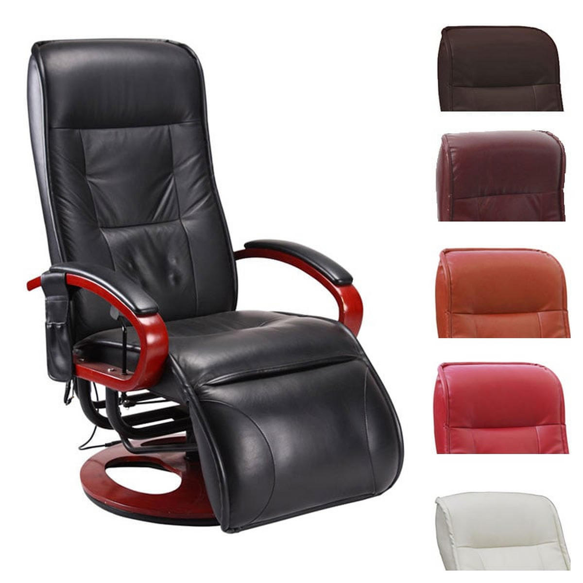 MASSAGESESSEL Athene HxBxT 118x69x143cm mit Massage Leder Rot - Rot, Leder (69/118/143cm) - BERLINLODGE