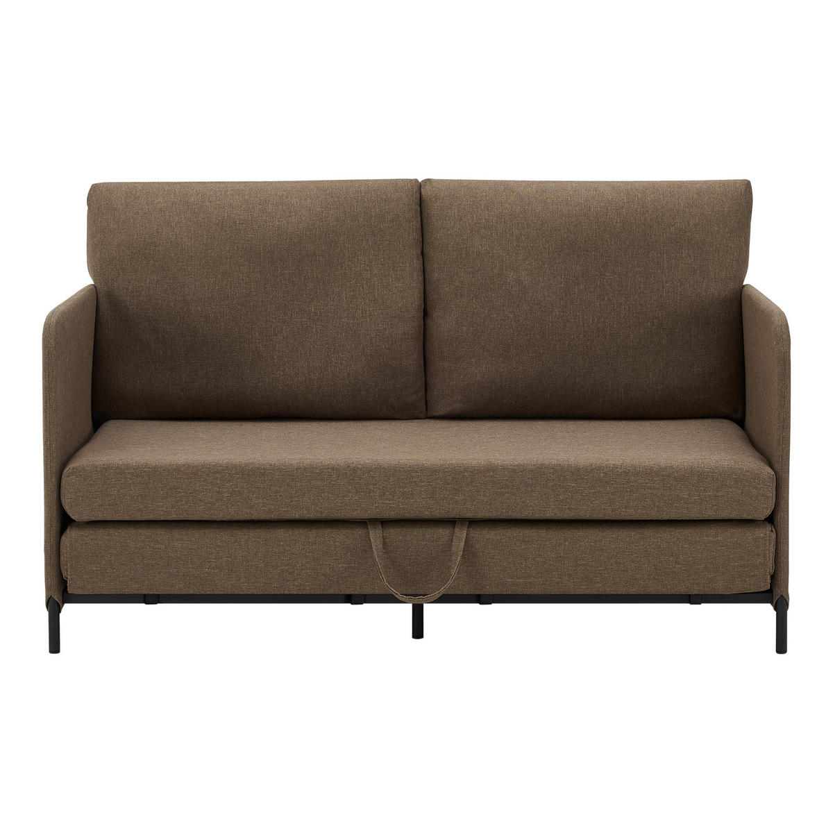 SCHLAFSOFA Soini - Braun, Textil/Metall (125/78/67cm) - [en.casa]