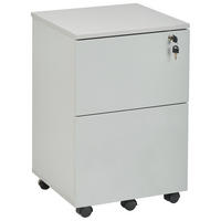 BÜROSCHRANK Hellgrau Johnson - Hellgrau/Schwarz, Holzwerkstoff (40/62/40cm) - Beliani