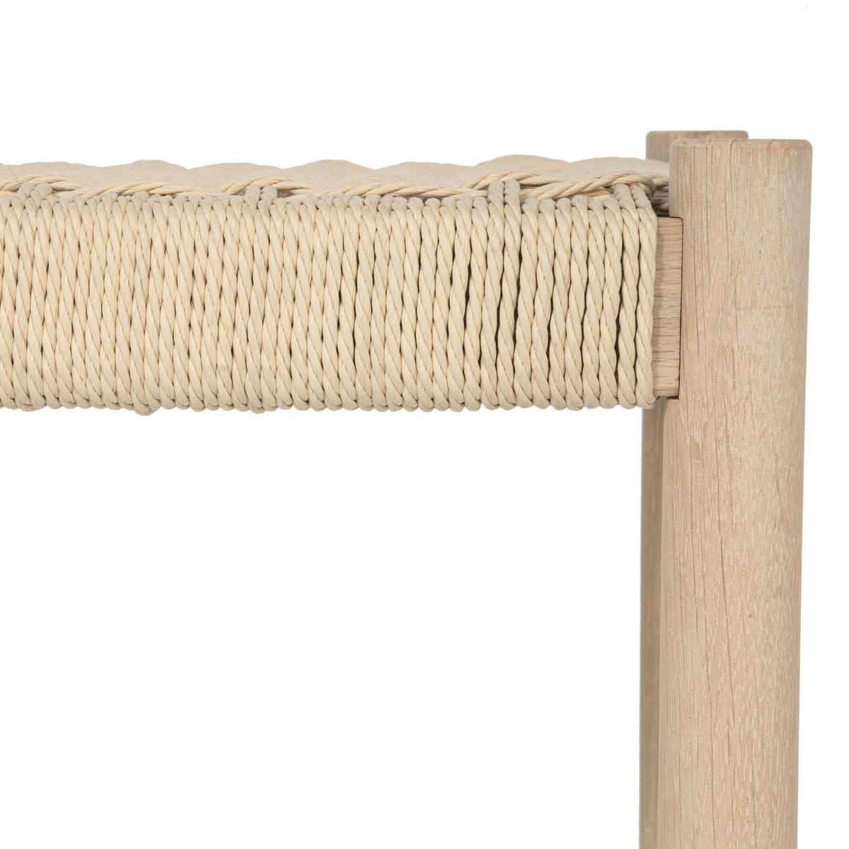 SITZBANK 90/36/45 cm Rattan / Eiche Eiche bianco - Eiche Bianco/Eichefarben, Holz/Papier (90/45/36cm) - Furnhouse