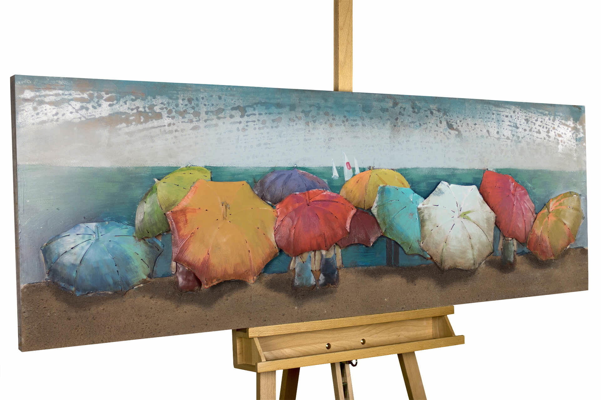 METALLBILD Bunt 144/44 cm - Multicolor, Metall (6/44cm) - KUNSTLOFT