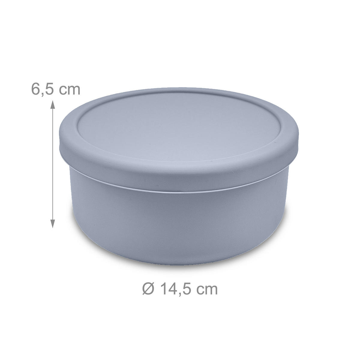PIZZATEIGBOX Blau 4er-Set Silikon mit Deckel 6,5x14,5 cm - Blau, Kunststoff (14.5/6.5/14.5cm) - Relaxdays
