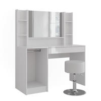 SCHMINKTISCH Sherry Weiß/Weiß Hochglanz 119.8 cm 5 Teile - Weiß Hochglanz, Holzwerkstoff (119.8/76/50.1cm) - Vicco