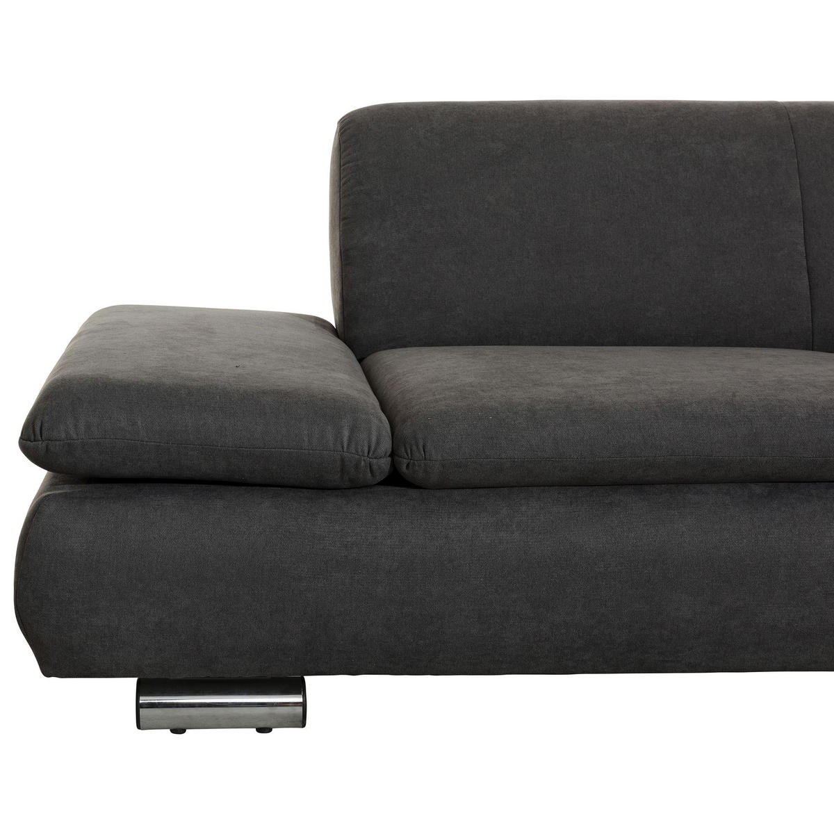 ECKSOFA mit Ottomane rechts Kaye Flachgewebe anthrazit - Anthrazit, Kunststoff (190/270cm) - 58aufmkessel