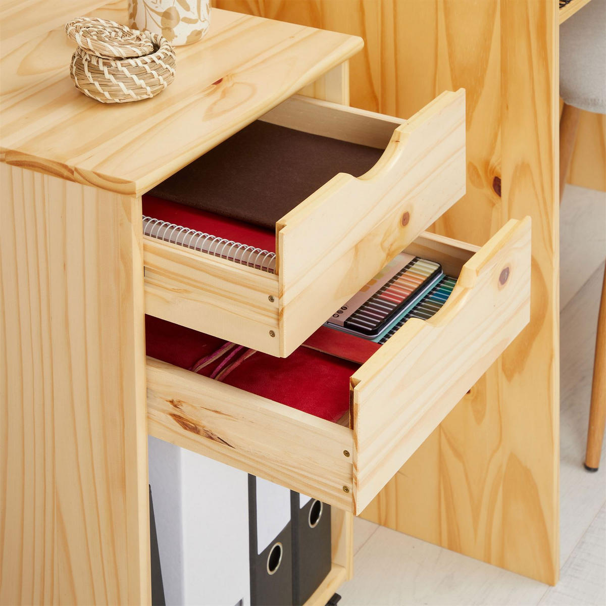 ROLLCONTAINER KANO - Naturfarben, Holz (39/65/39cm) - IDIMEX