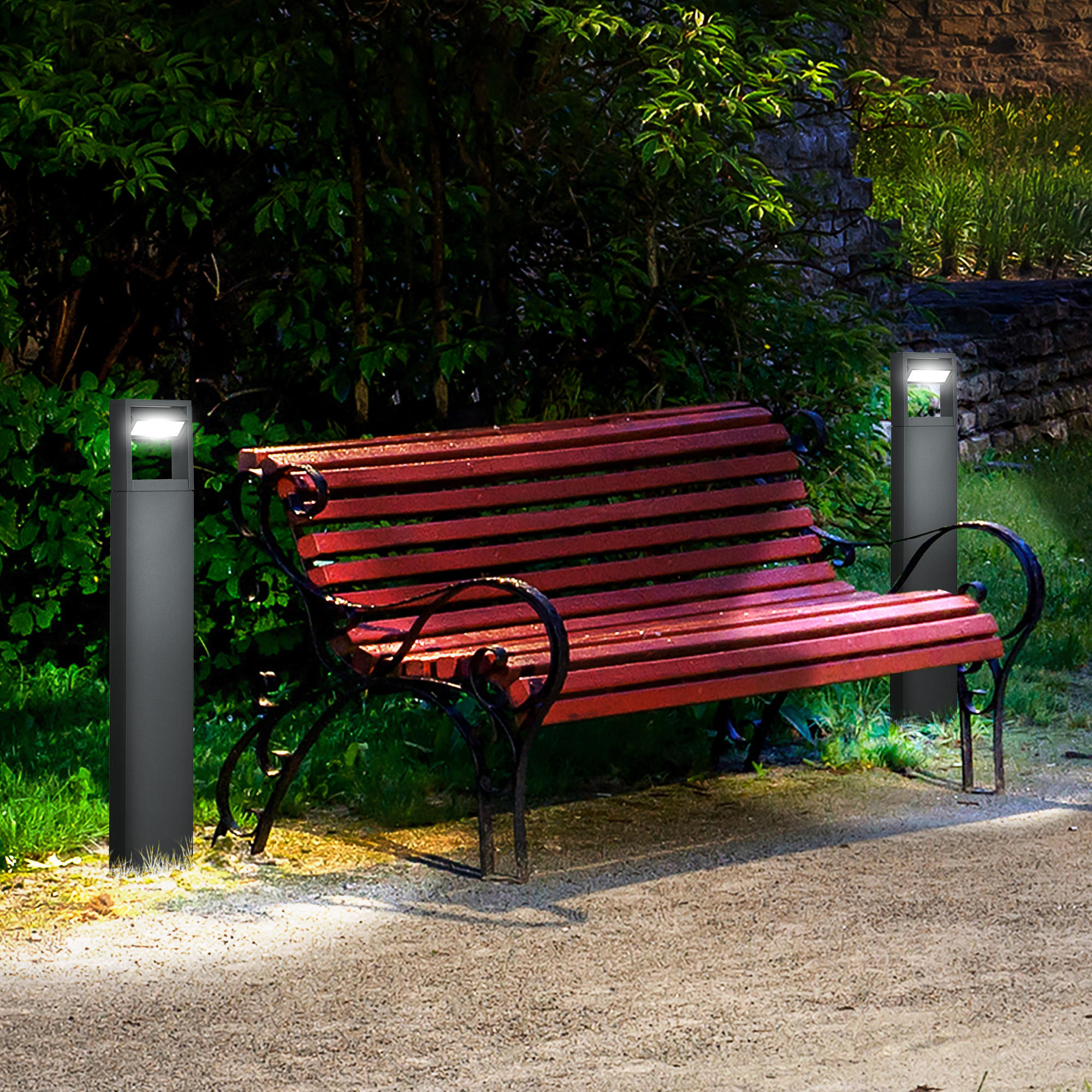 GARTENLAMPE, Aluminium, Dunkelgrau - Dunkelgrau, Metall (16/5/90cm) - Outsunny