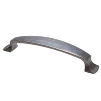 MÖBELGRIFF BA 128mm Küchengriff Altsilber Schrankgriff Silber antik Landhausstil - Silberfarben, Metall (2.5/2.8/15.4cm) - Livingpoint24