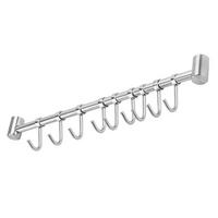 KÜCHEN HÄNGELEISTE mit 9 Haken - Silberfarben, Metall (3.4/2.2/49.8cm) - Intirilife