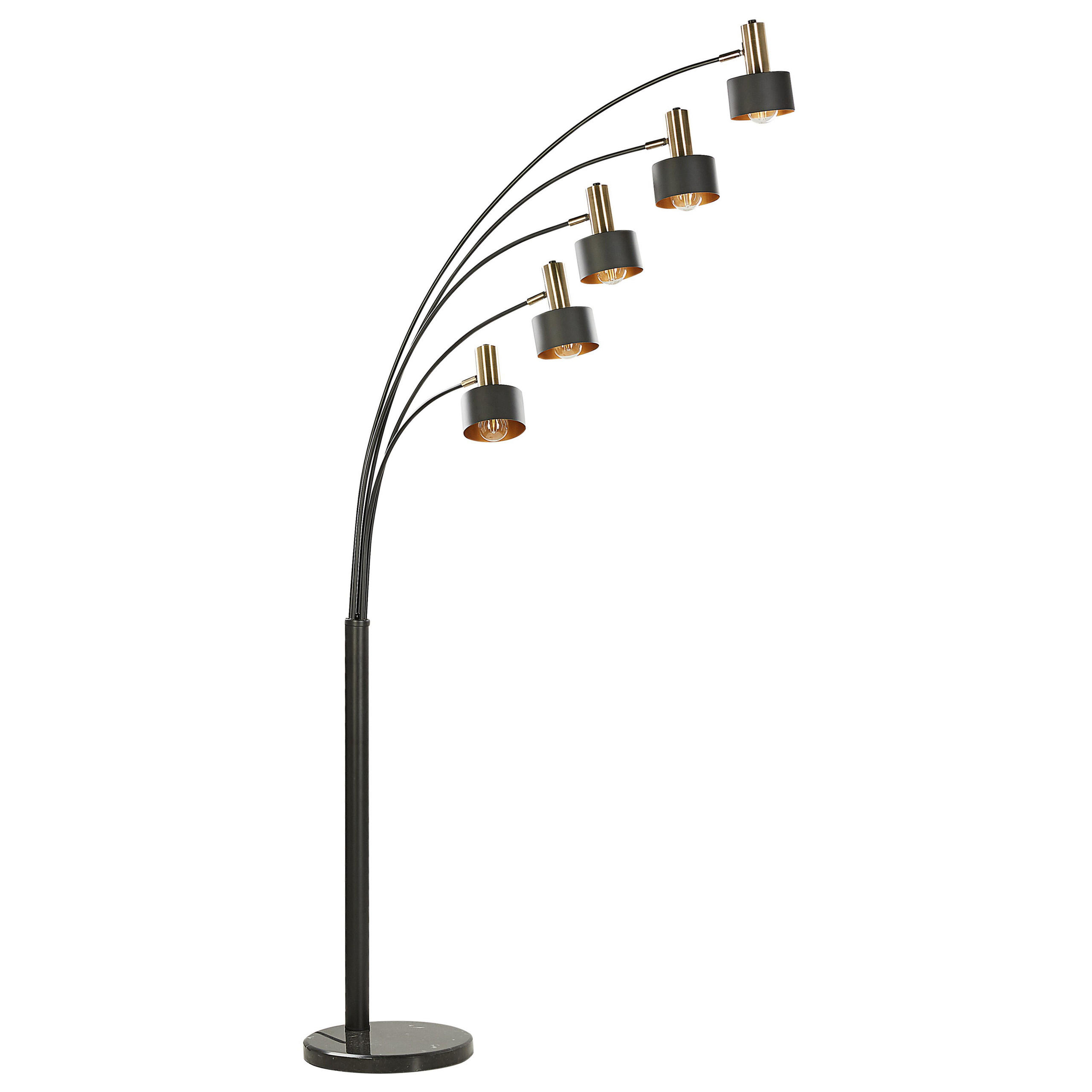 STEHLAMPE Anbesa 35/110/210 cm - Schwarz, Metall (35/110/210cm) - Beliani
