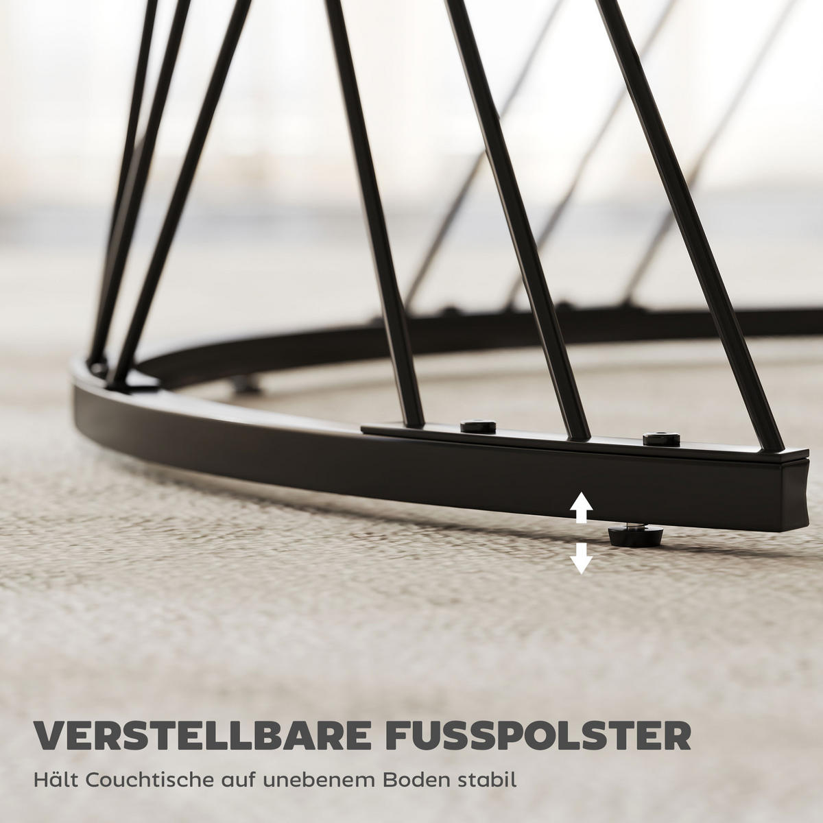 COUCHTISCHE im 2er-Set, Marmoroptik, Spanplatte, Metall, runde Kaffeetische für Wohnzimmer, ineinanderstellbar, Weiß - Weiß, Holzwerkstoff (70/70/46.5cm)