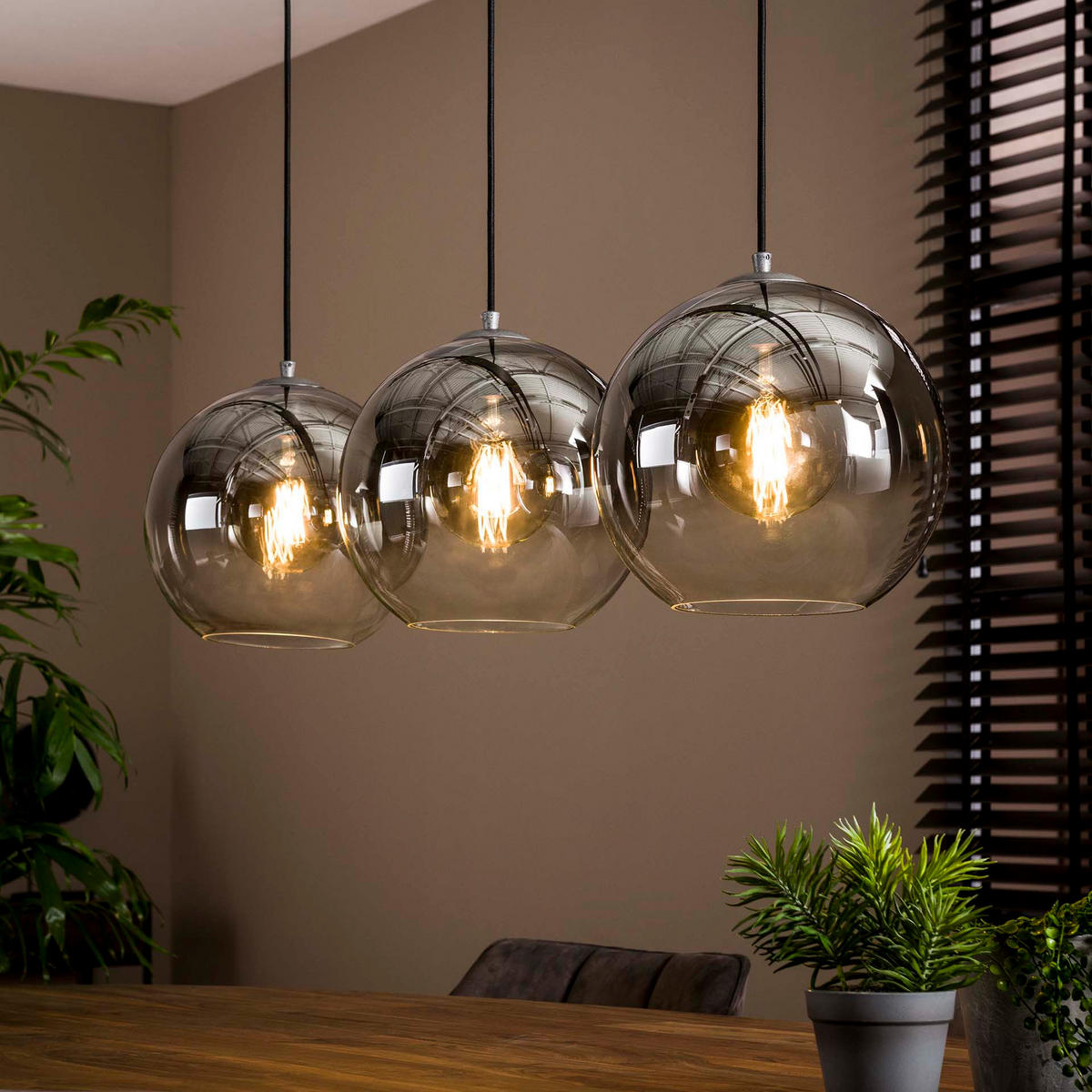HÄNGELEUCHTE Bubble Braun 115/30/ 150 cm - Braun, Metall (115/30/150cm) - Hoyz Collection