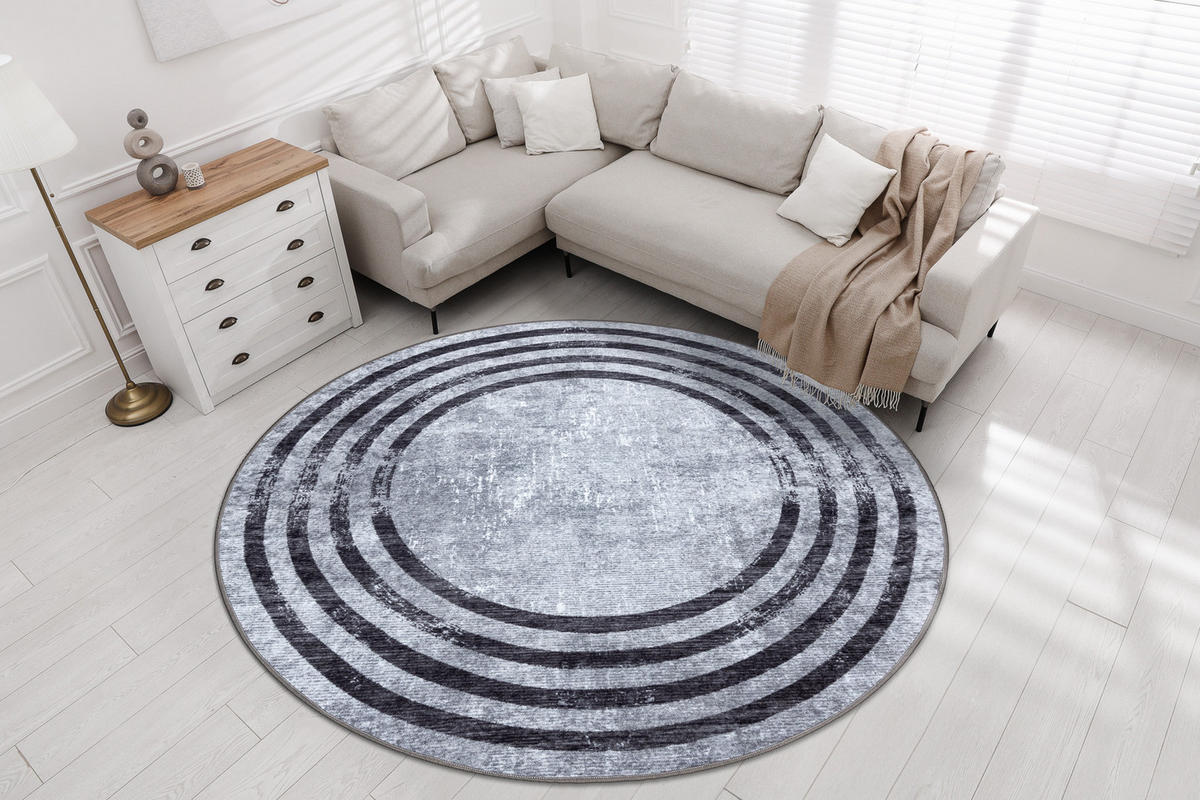 TEPPICH Miro 100 cm - Grau, Textil (100/100cm) - rugsX