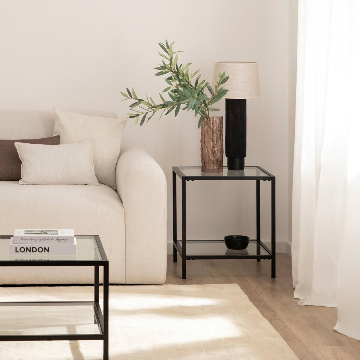 BEISTELLTISCH Crisal Durchsichtig 50 cm x 55 cm - Transparent, Glas (50/50/55cm) - Klast Home