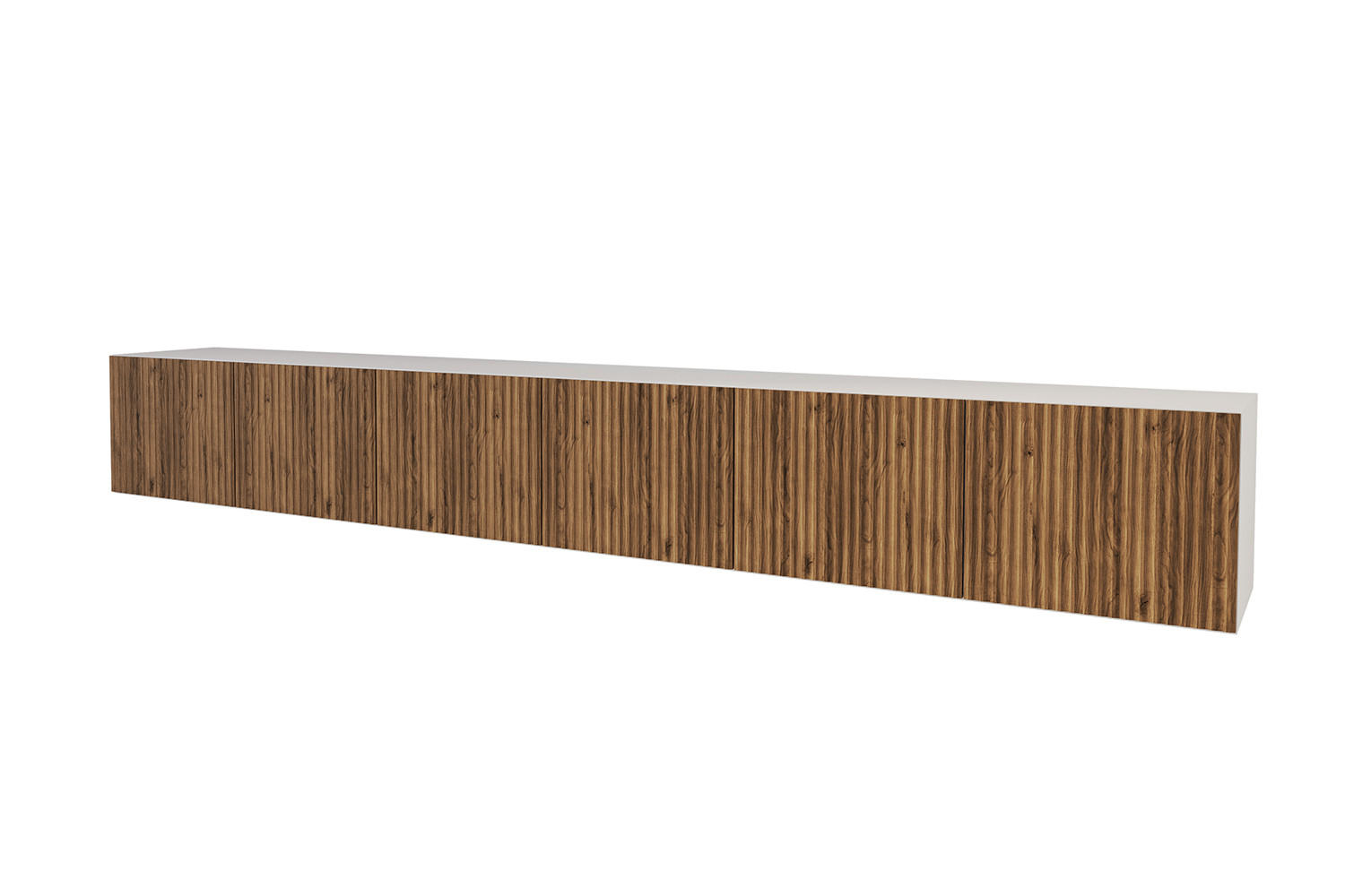 LOWBOARD NOA-2-W 3x100x40x41 cm - Weiß / Katania - Eiche Wotan, Holzwerkstoff (300/40/41cm) - ALTDECOR