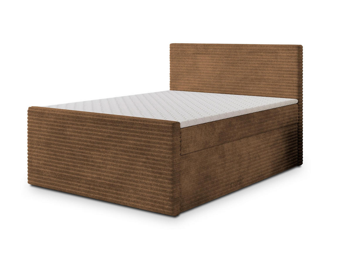 BOXBETT NOLEN 160x200 cm mit Matratze und Topper - Kupferfarben - Kupferfarben, Holz (160/200cm) - MASSENO