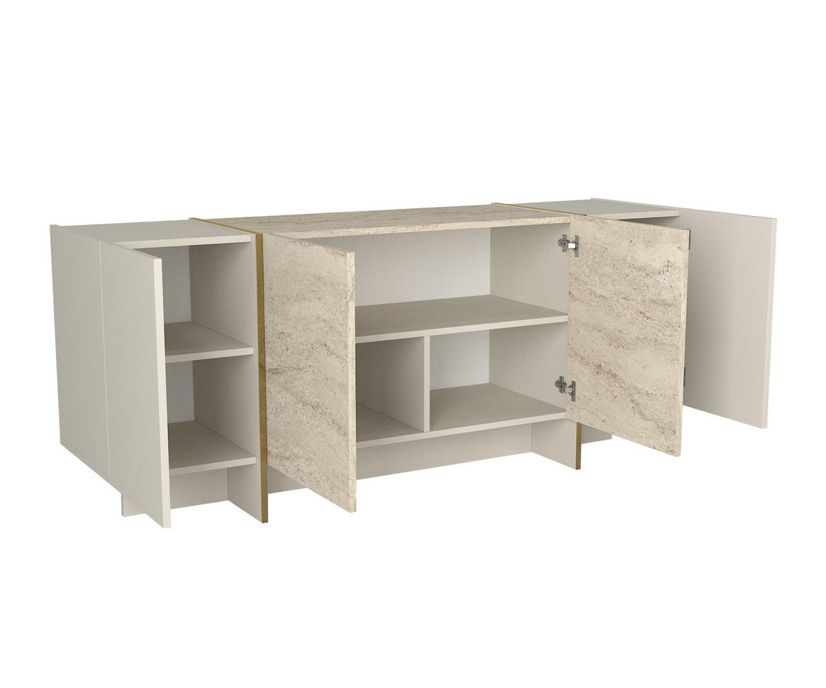 SIDEBOARD Veyron Beige Granit Optik - Beige, Holzwerkstoff (150/74/45cm) - moebel17
