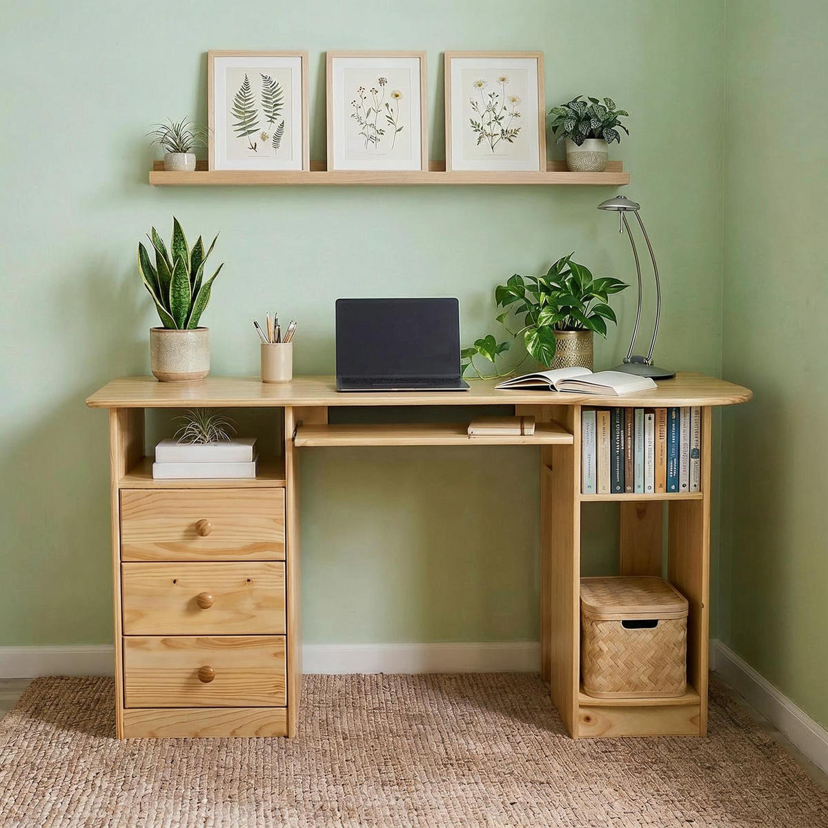 SCHREIBTISCH BOB natur - Naturfarben, Holz (67/140/74cm) - IDIMEX