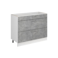 SPODNÍ SKŘÍŇKA KUCHYŇSKÉ LINKY R-Line, Beton/Bílá, 100 cm bez pracovní desky - bílá/šedá, kompozitní dřevo (100/81.6/46cm) - Vicco