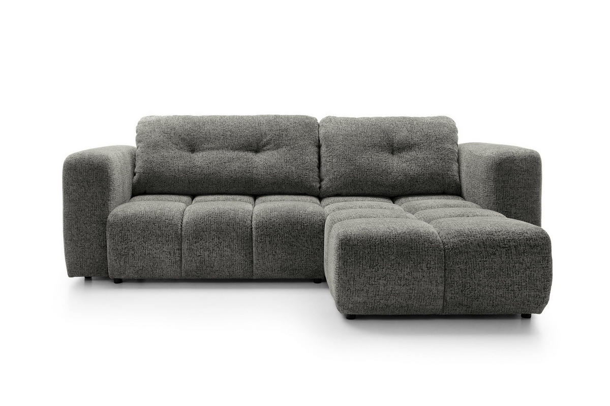 ECKSOFA ARTE 02 Grau Chenille mit Schlaffunktion - Grau, Holz (273/176cm) - MASSENO