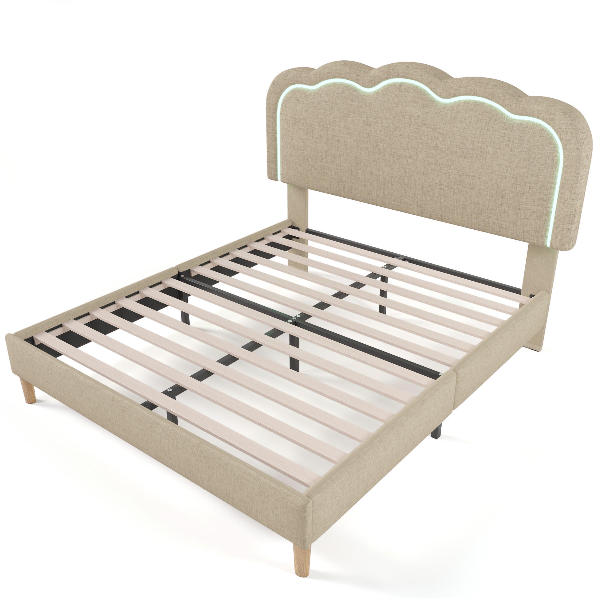 ComfortXL Kinderbett Beige 90x190 cm