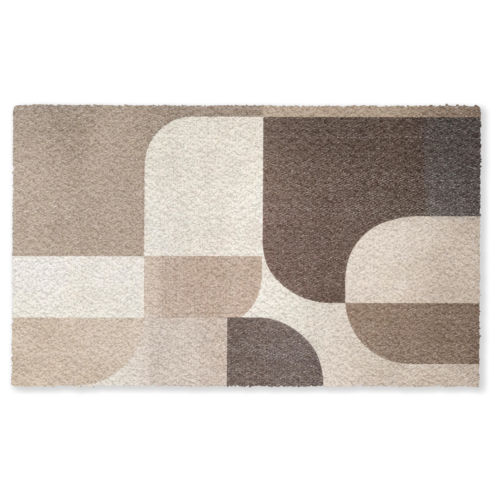 FUSSMATTE Geometrisch - Gewebte Struktur - Modern Fußabtreter 150x90 cm - Beige, Kunststoff (150/90cm) - MuchoWow