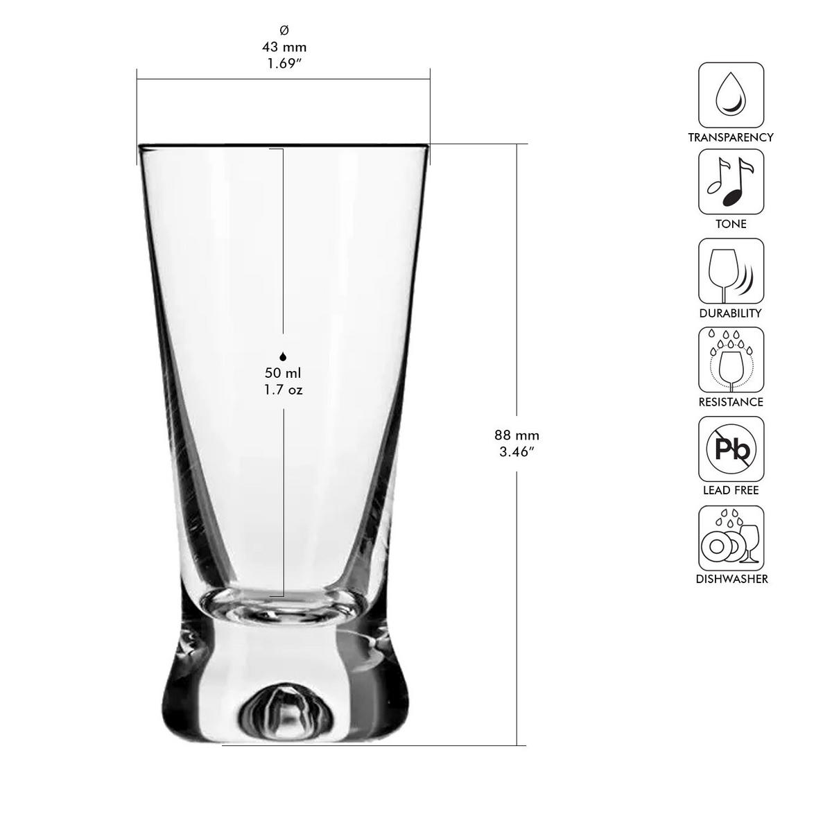 SCHNAPSGLÄSER, 6er-Set, 50 ml - Transparent, Glas (0.05L) - Krosno Glass
