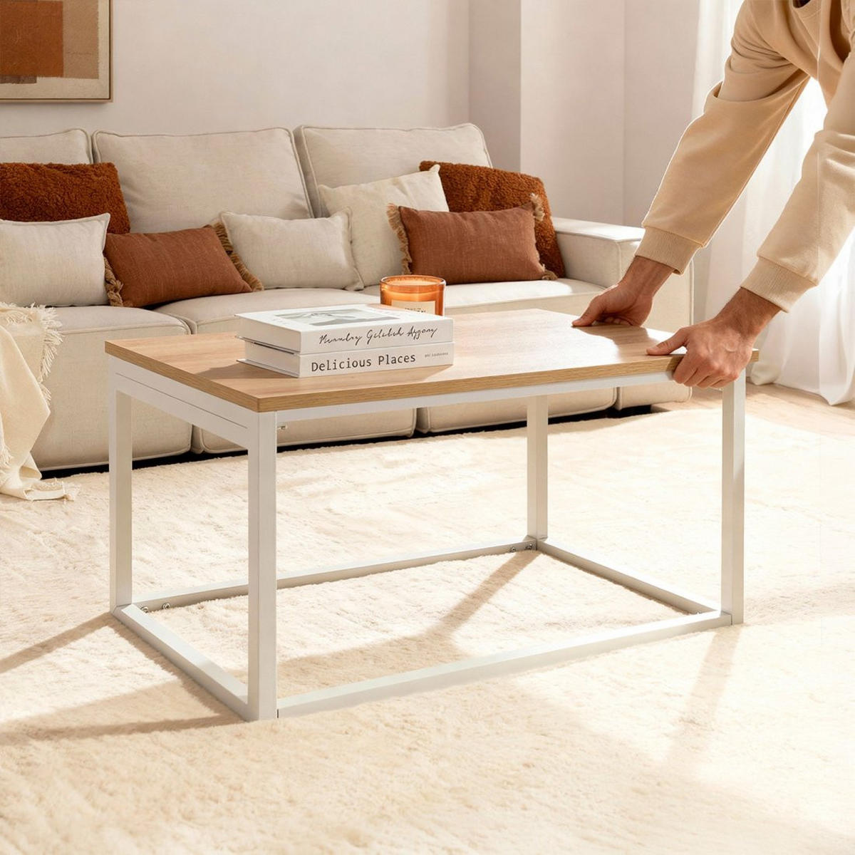 COUCHTISCH HOCHKLAPPBARER Navan Weiß 80 cm x 49-61 cm - Weiß, Holzwerkstoff (50/80/49cm) - Klast Home