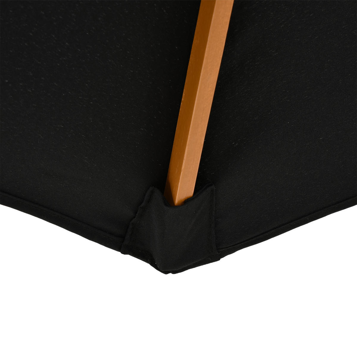 SONNENSCHIRM, Bambus, Polyester, Schwarz - Schwarz, Naturmaterialen/Holz (300/300cm) - Outsunny