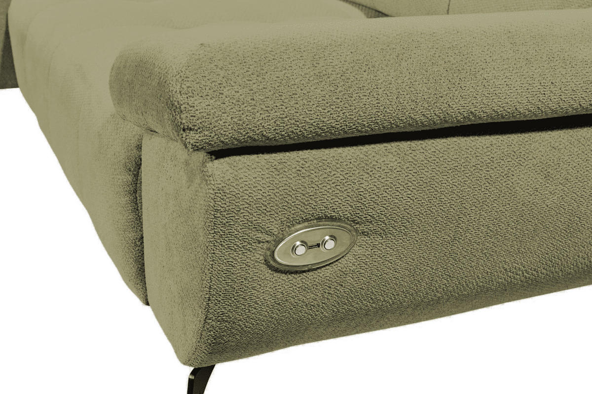 ECKSCHLAFSOFA mit Schlaffunktion & elektrischer Sitztiefenverstellung - Silberfarben/Sheeshamfarben, Holz/Holzwerkstoff (297/170cm) - ed exciting design