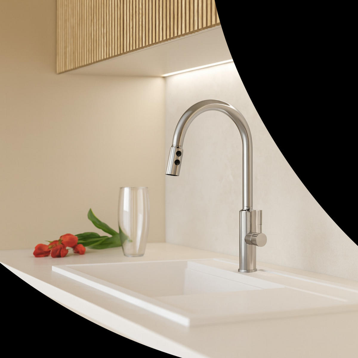 KÜCHENARMATUR Luna Chrom - Chromfarben, Metall (25/43/25cm) - Granitan