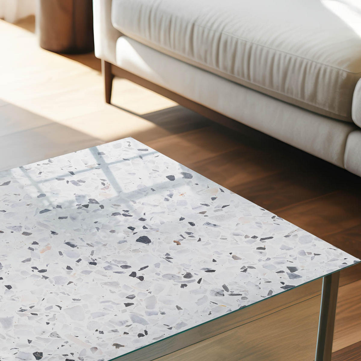 GLASPLATTE 80x60 cm – Cremefarbenes Mosaik - Gelb, Glas (0.4/80/60cm) - ArtPrintCave