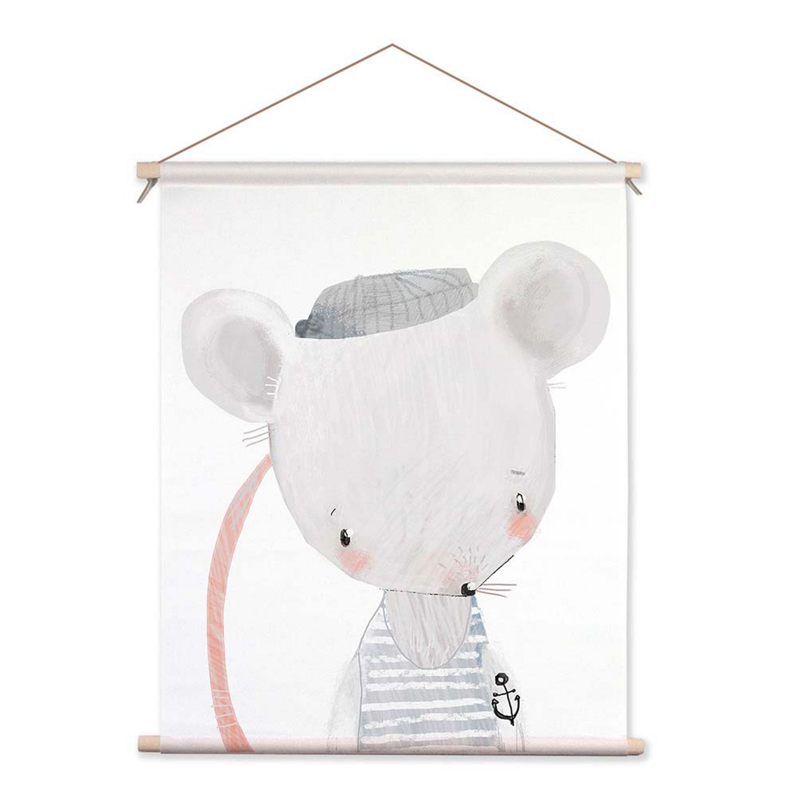 POSTER aus Stoff 40x50 cm Bild Kinderzimmer Maus - Anthrazit, Textil (40/50/2cm) - artissimo