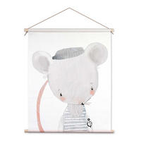 POSTER aus Stoff 40x50 cm Bild Kinderzimmer Maus - Anthrazit, Textil (40/50/2cm) - artissimo